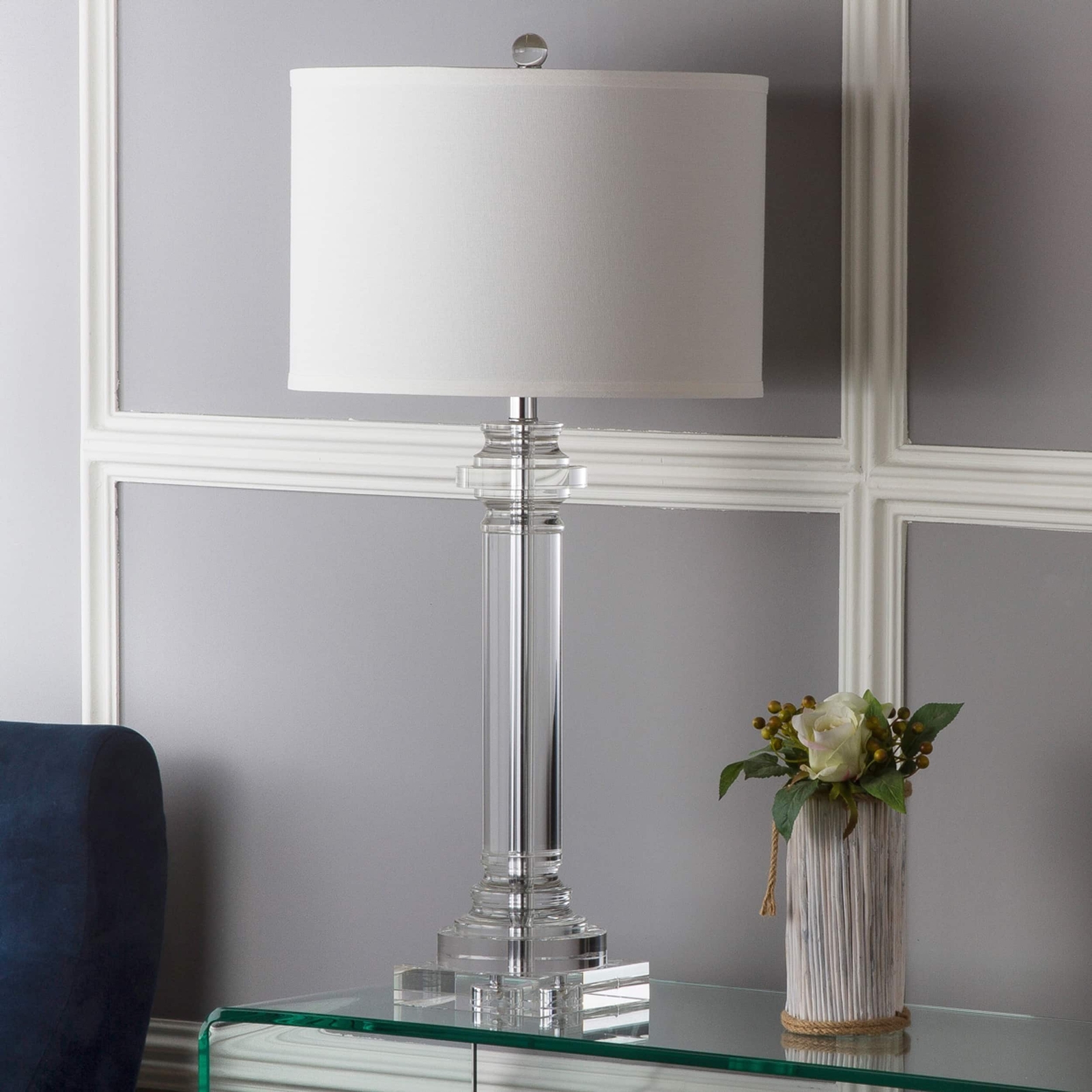 Safavieh Lit4166a Nina 30 Inch Crystal Column Lamp Clear