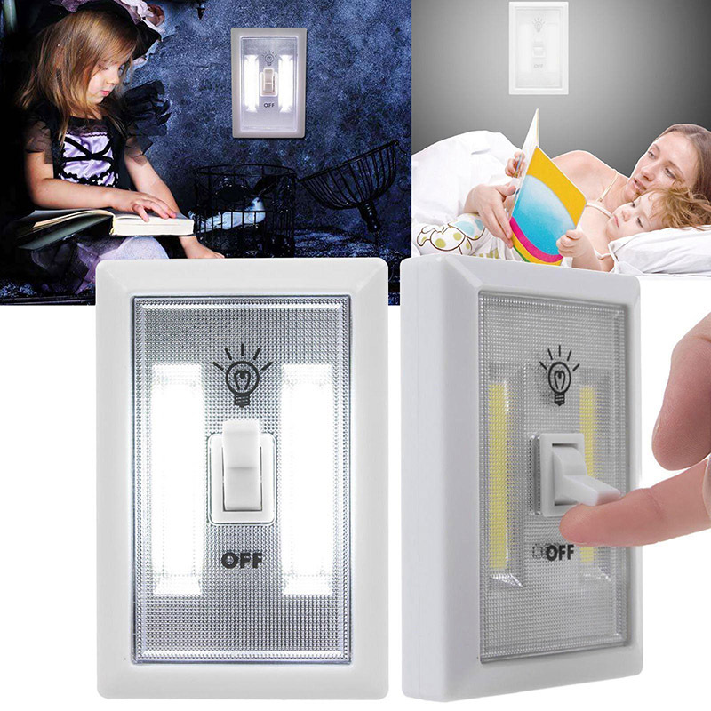 3w Cob Led Wireless Wall Switch Closet Cordless Night Light Battery Picture 1 Of 12