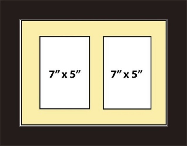 Multi Aperture Picture Photo Frame Fits 2 7x5 Photos Cream Mount Picture 7 Of