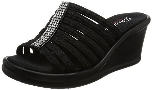 Nero 37 EU SKECHERS RUMBLERSHOTSHOT SANDALI A PUNTA APERTA DONNA BLACK Scarpe Nero 37 EU SKECHERS RUMBLERSHOTSHOT SANDALI A PUNTA APERTA DONNA BLACK Scarpe
