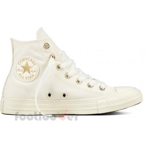 Scarpe Converse Chuck Taylor All Star Hi 559937C Donna Sneaker Egret Gold Canvas Scarpe Converse Chuck Taylor All Star Hi 559937C Donna Sneaker Egret Gold Canvas