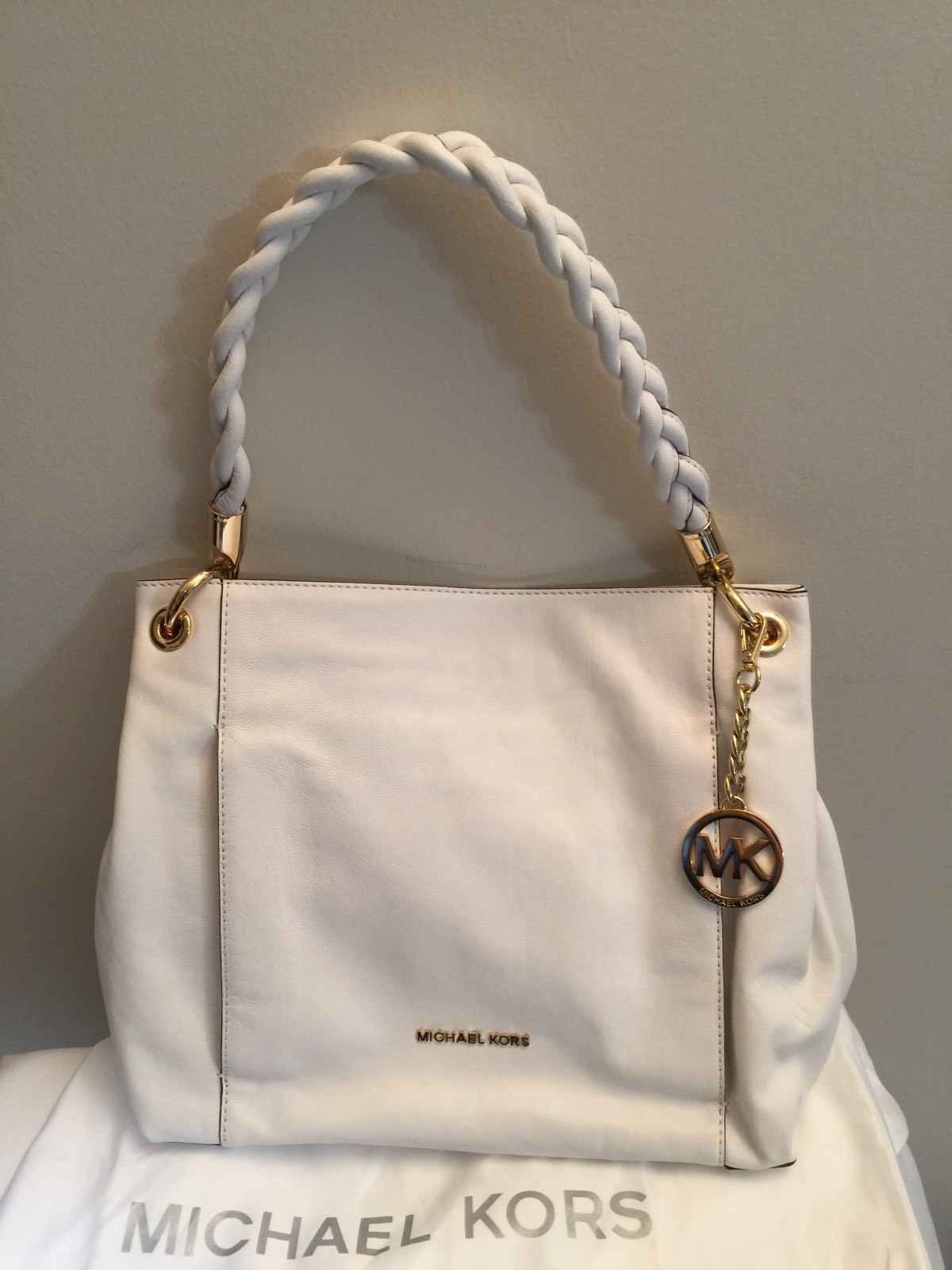 Michael Kors Optic White Leather Naomi Large Shoulder Hobo Bag Ebay Picture 1 Of 10