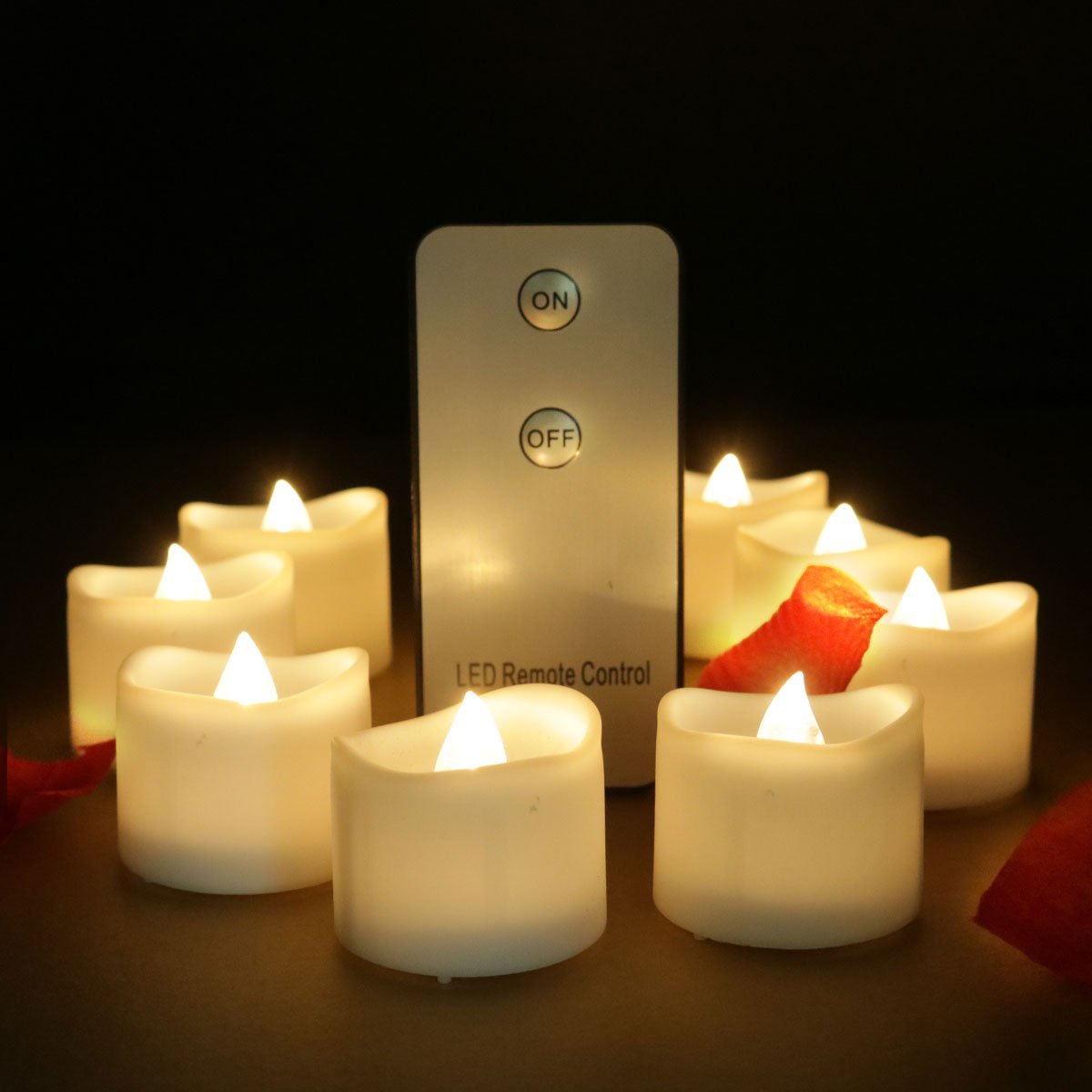 Youngerbaby 12pcs Warm White Battery Operated Led Tea Lights With Picture 1 Of 7