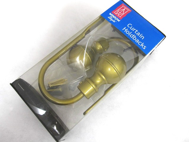 2 Gold Brass Metal Curtain Holdbacks Ball End Integra Design Legacy 2 Gold Brass Metal Curtain Holdbacks Ball End Integra Design Legacy Window Style