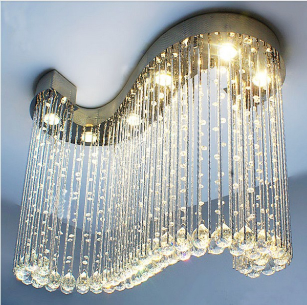 Modern S Shaped Clear Crystal Chandelier Light Pendant Lamp Hanging ... Modern S Shaped Clear Crystal Chandelier Light Pendant Lamp Hanging ...