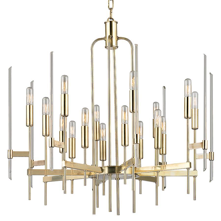 Hudson Valley Lighting 9916 Aged Brass Bari 16 Light Chandelier With Picture 1 Of