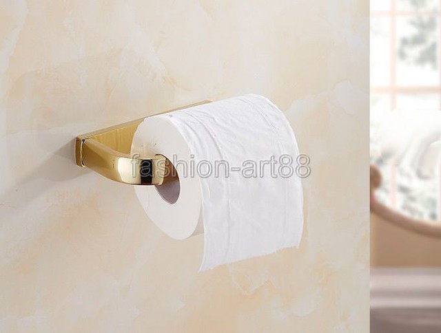 Luxury Gold Color Br Wall Mounted Bathroom Toilet Paper Roll Gold Color Br Wall Mounted Bathroom Accessory Toilet Paper Roll Holder Fba848