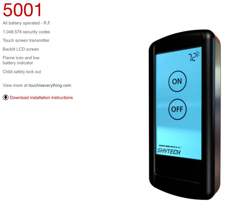 Skytech Sky 5001 Backlit Lcd Touch Screen Fireplace Remote Control Res Content Global Inflow Inflowcomponent Cancel