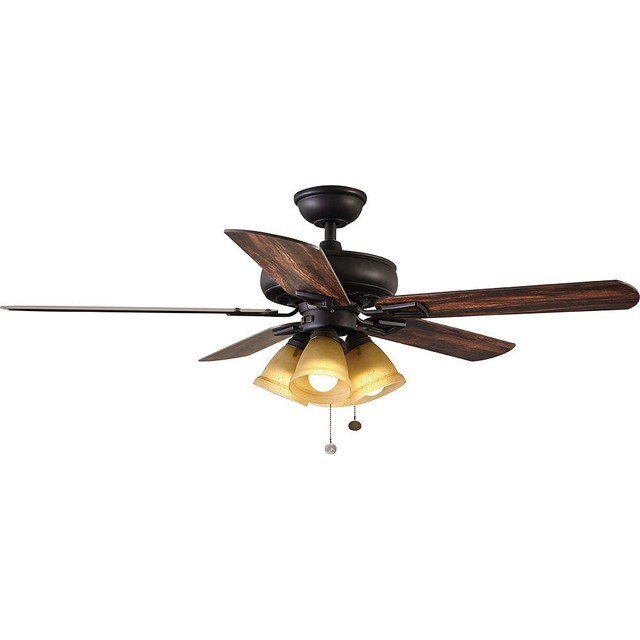 Hampton Bay Oil Rubbed Bronze Ceiling Fan With Light 52 Inch Indoor Indoor Oil Rubbed Bronze Ceiling Fan Light Kit New