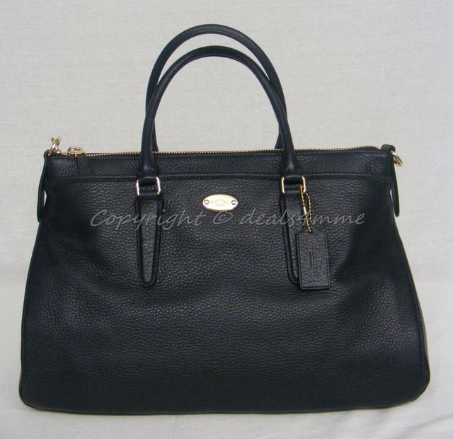 Coach F35185 Pebble Leather Satchel Tote Bag Handbag Purse