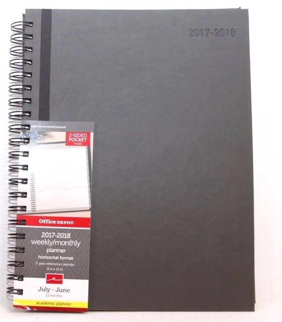 Office Depot July 2017 June 2018 Monthly Weekly Planner Black Office Depot Brand 695 474 Weekly Monthly Planner July June 2017 2018
