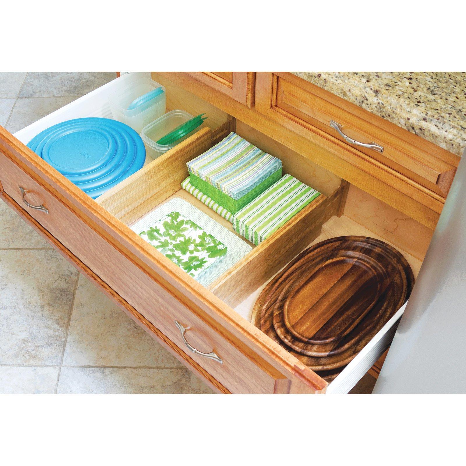 Lipper International Bamboo Deep Kitchen Drawer Dividers Set Of 2 1