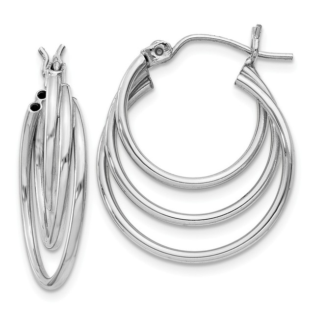 14k White Gold Triple Hoop Earrings Ebay 14k White Gold Triple Hoop Earrings Xwe164