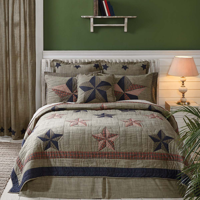 Vincent Star 100 Cotton King Quilt 5 Pc Set Navy Tan Comforter Vincent Star 100 Cotton King Quilt Navy Tan Trip Around The World Comforter