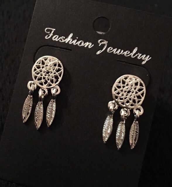 Dreamcatcher Earrings Dangle Stud Silver Ethnic Native American Dreamcatcher Earrings Dangle Stud Silver Ethnic Native American Feather Dream Uk