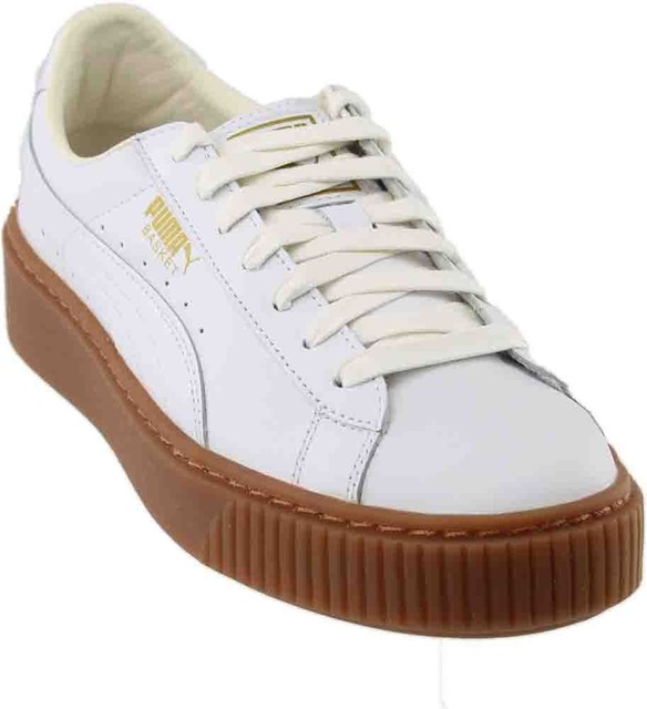 puma basket platform core white puma basket platform core white