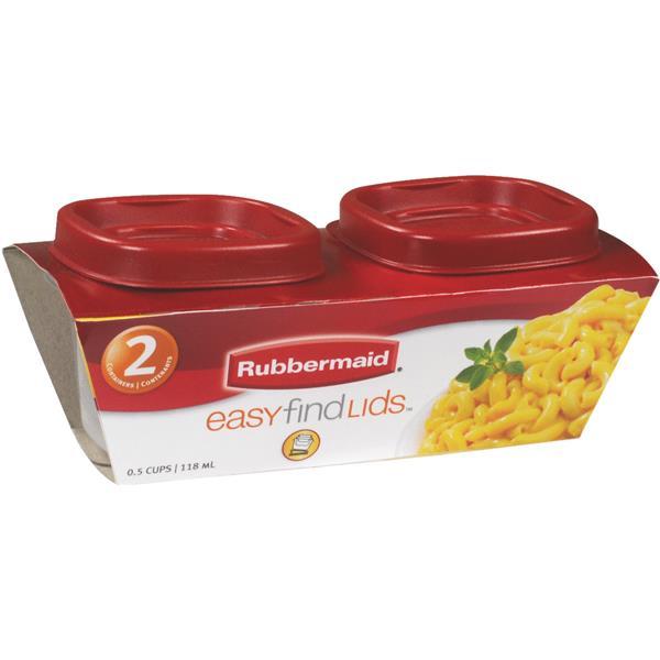 Rubbermaid Plastic Easy Find Lid Food Storage Set 0 5 Cup Pack Of 2 Rubbermaid Easy Find Lids 1 2 Cup Clear Square Food Storage Container Pack