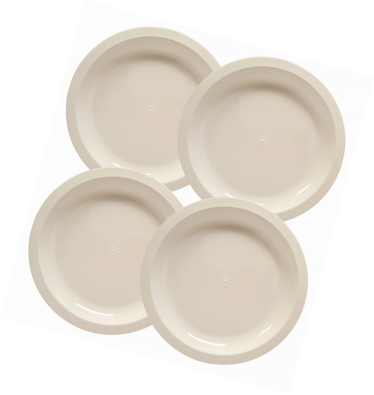 Set Of 4 White Microwavable Plastic Plates 10 Inch Black Duck Picture 1 Of 4