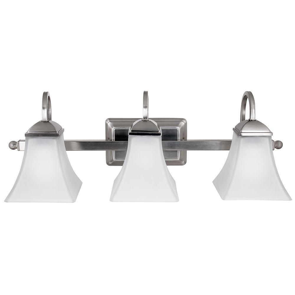 Hampton Bay 1000488936 Led 3 Light Vanity Fixture Brushed Nickel Picture 1 Of 12