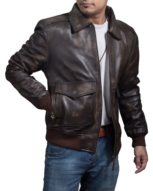 A 2 Er Usaf Air Force Flight Distressed Brown Goatskin Leather A 2 Er Usaf Air Force Flight Distressed Brown Goatskin Leather Jacket
