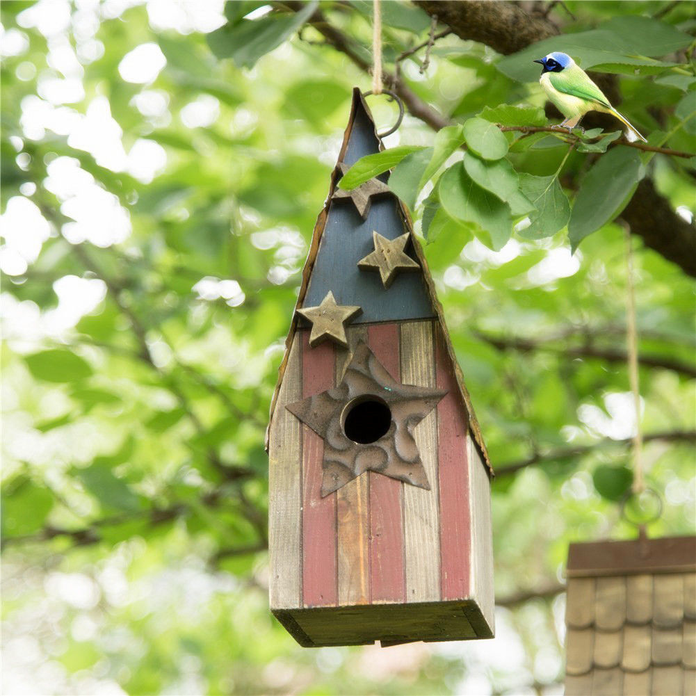 Glitzhome USA Patriotic Stars&stripes Wooden Hanging Garden ... Glitzhome USA Patriotic Stars&stripes Wooden Hanging Garden ...