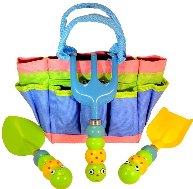 Kids Garden Tool Set With Tote Tools Handles Made As Cute Bugs Kids Garden Tool Set With Tote Tools Handles Made As Cute Bugs