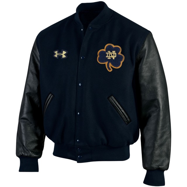 armour notre dame fighting navy iconic varsity jacket m ebay armour notre dame fighting navy iconic varsity jacket m ebay