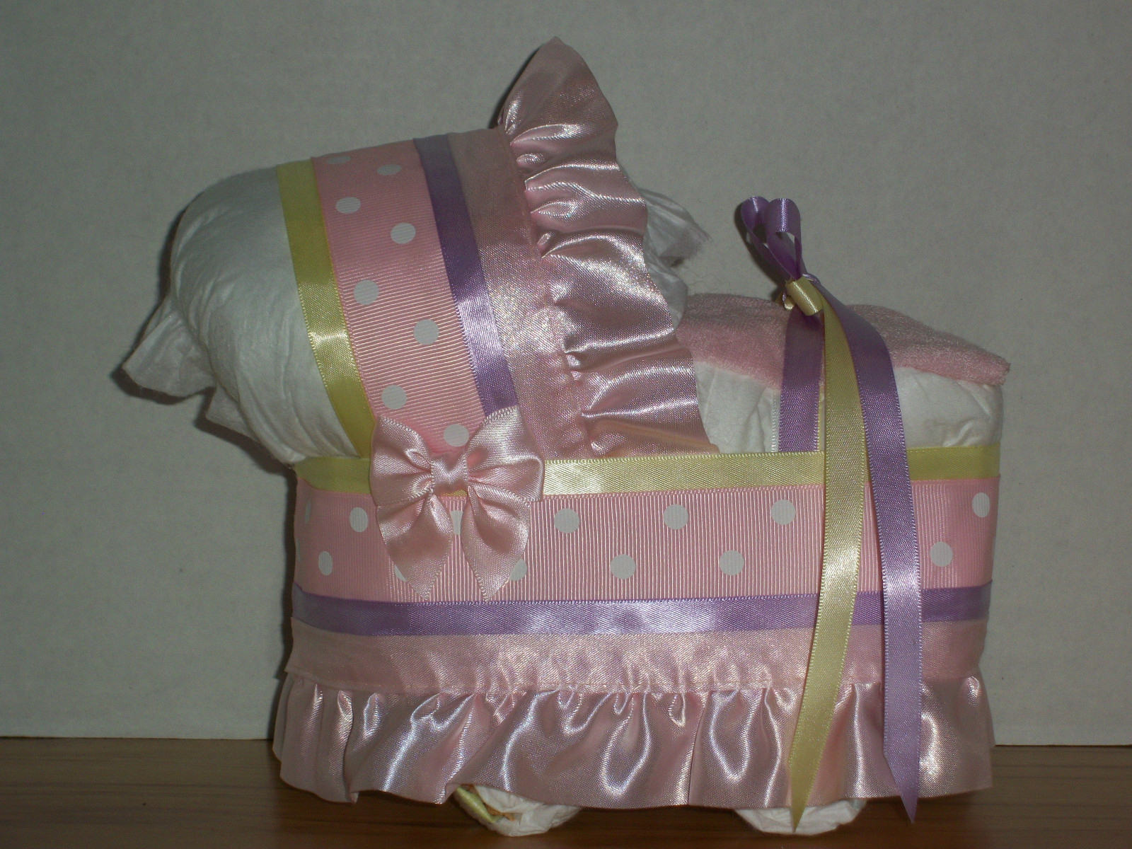 Pink Yellow Lilac Polka Dot Girl Diaper Bassinet Baby Shower Table S L1600 1048430942