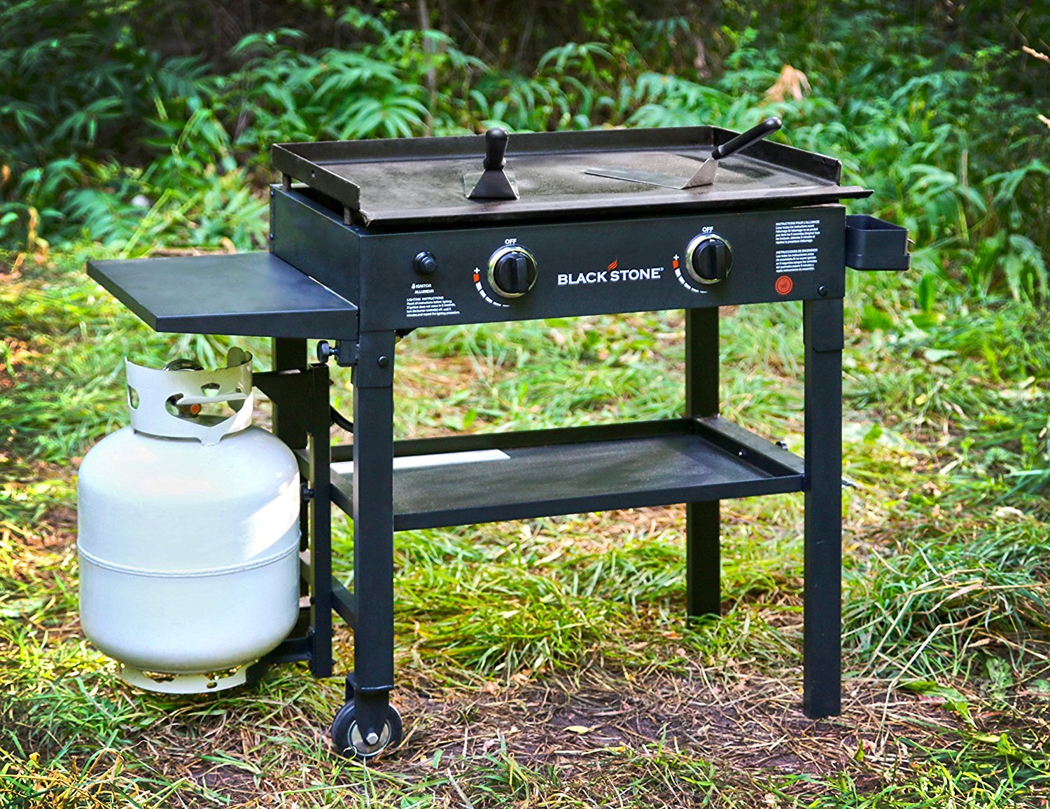Outdoor Bbq Flat Top Gas Grill Griddle Station 2 Burner Propane Picture 1 Of 5