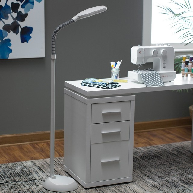 Daylight Un1072 Naturalight Hobby Floor Lamp Daylight Floor Lamp Hobby Sewing Reading Craft Table Work Light Swing Arm Adjust