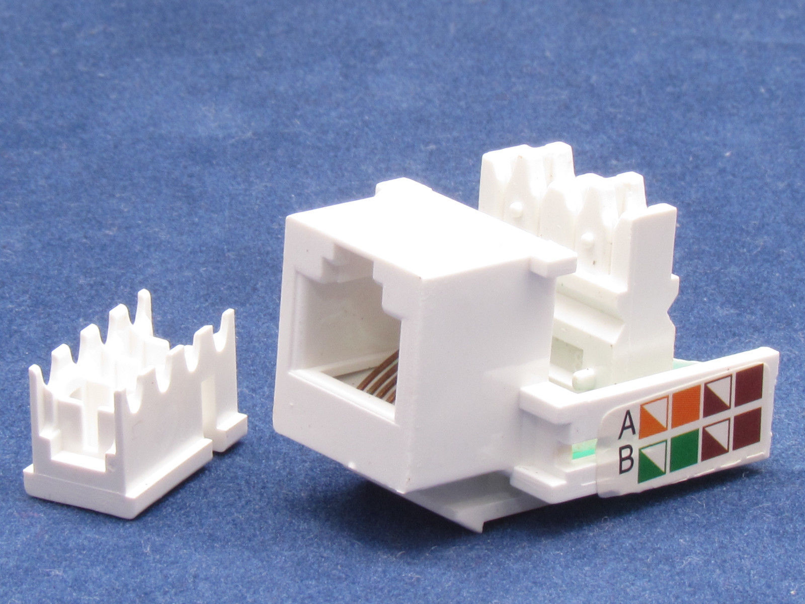 50 Pcs CAT3 RJ11 6P4C Phone Telephone Keystone Jack 110 H-Modular White CAT 3