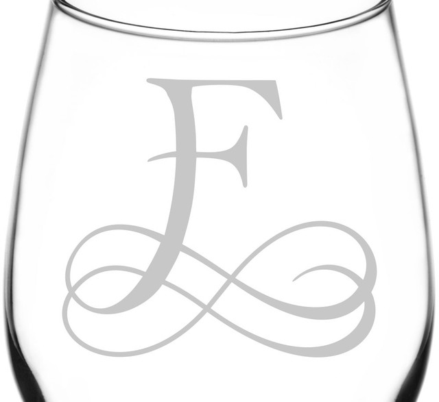 Vintage Double Infinity Symbol Wedding Monogram Inspired Engraved F Vintage Double Infinity Symbol Monogram Inspired Libbey Wine Taster Gl