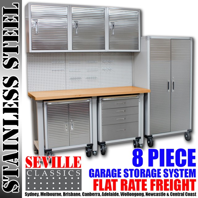 Garage Storage Seville Classics Ultra Hd System Overhanging Wall Garage Storage Seville Classics Ultra Hd System Overhanging Wall Cabinet 8 Piece