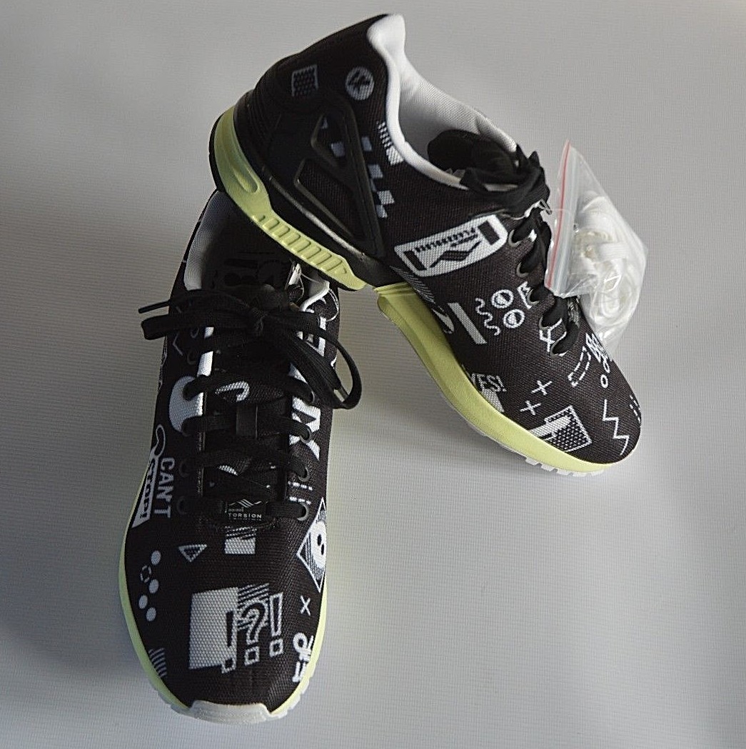 Adidas Originals ZX flujo graffiti negro Glow de corriendo para hombre casual Adidas Originals ZX flujo graffiti negro Glow de corriendo para hombre casual