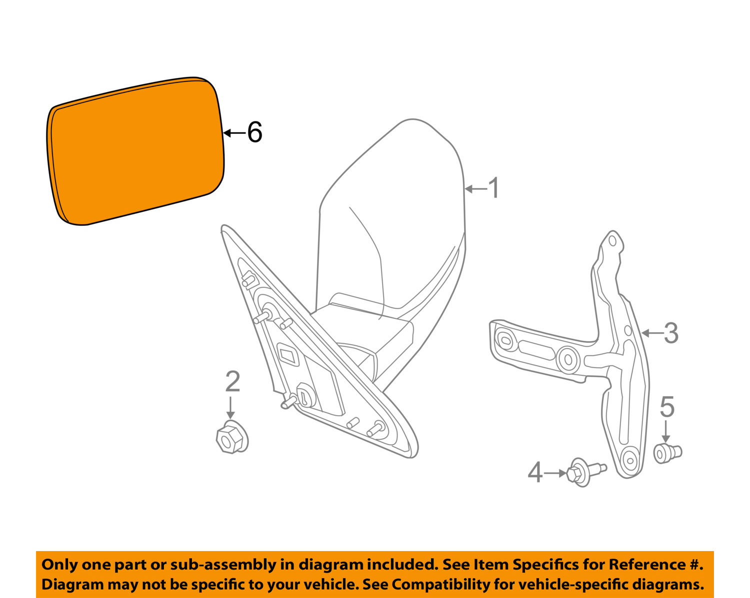 Ram Chrysler Oem 13 14 3500 Door Rear Side View Mirror Glass Right Picture 1 Of 2