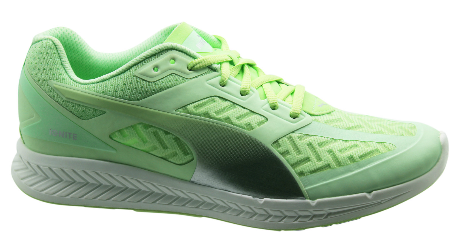 PUMA Ignite Powercool Wns Green Silver Womens Running Shoes Trainers ... ${res.content.global.inflow.inflowcomponent.technicalissues}