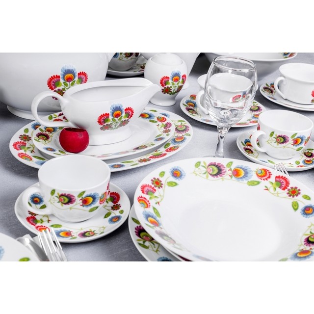15 Pcs Round Ceramic Coffee Serving Set Ethno 6 People Tableware 15 Pcs Round Ceramic Coffee Serving Set Ethno 6 People Tableware Cups Teapot