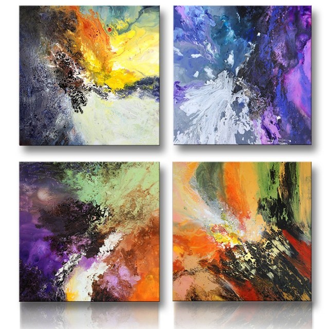 Colorful Sunrise Art Canvas Print Modern Abstract Cosmos Painting Sunrise Art Canvas Prints Original Colorful Abstract Painting On Modern