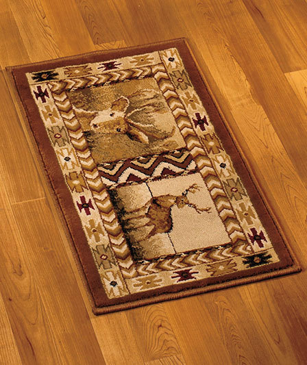 Hi Pile Northwoods Woodland Deer Lodge Cabin Small Area Throw Rug Picture 1 Of