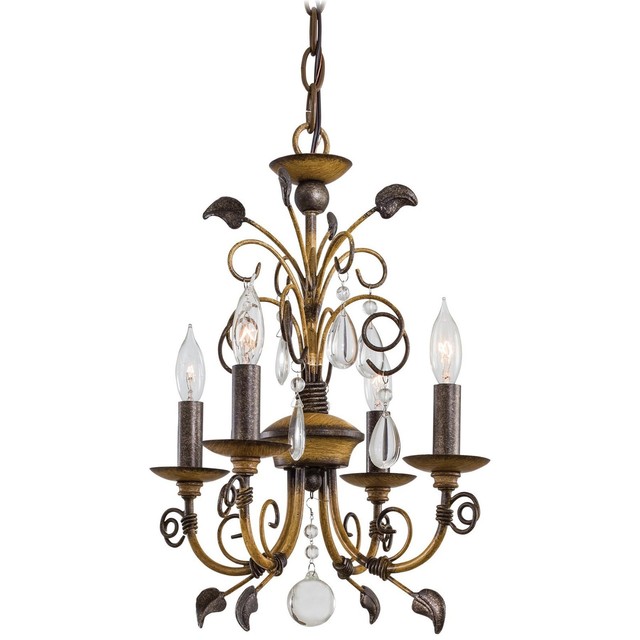 Minka Lavery 3127 126 Mini Crystal Chandelier Lighting 4 Lt 160 Watt Minka Lavery 3127 126 Mini Crystal Chandelier Lighting 4 Lt 160 Watt Walnut