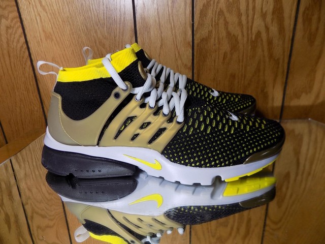 nike air presto flyknit ultra black / giallo / oro uomini dimensioni 9 campione nike air presto flyknit ultra black / giallo / oro uomini dimensioni 9 campione