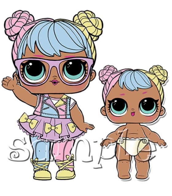 Iron on Transfer LOL Surprise Doll Dolls Bon Bon Lil Sister 14x14cm | eBay