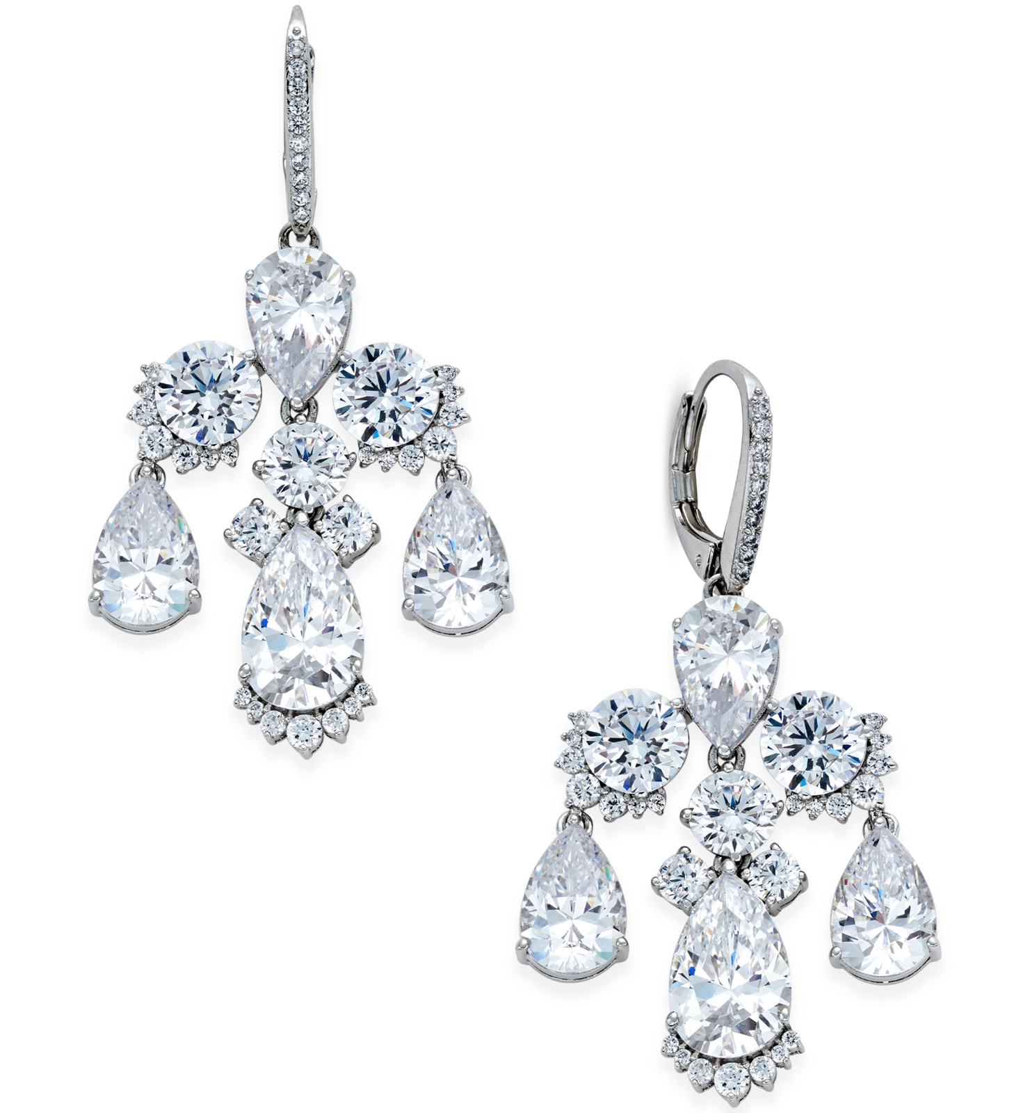 Eliot Danori By Nadri Silver Tone Rhapsody Cz Chandelier Earrings Picture 1 Of