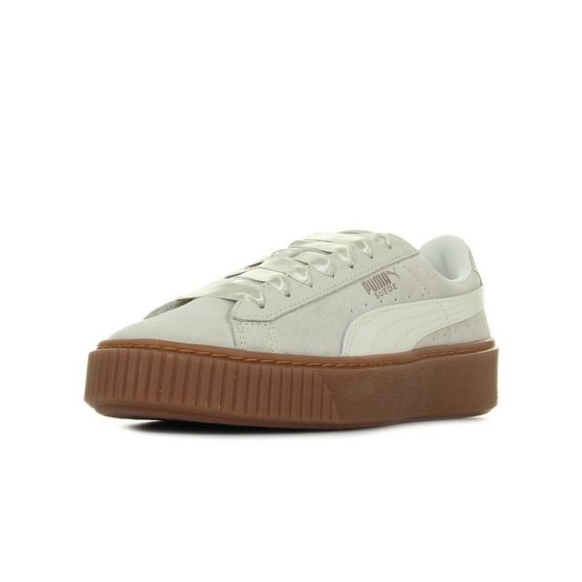 Chaussures Baskets Puma femme Suede Platform Bubble W's taille Beige Cuir Lacets Chaussures Baskets Puma femme Suede Platform Bubble W's taille Beige Cuir Lacets