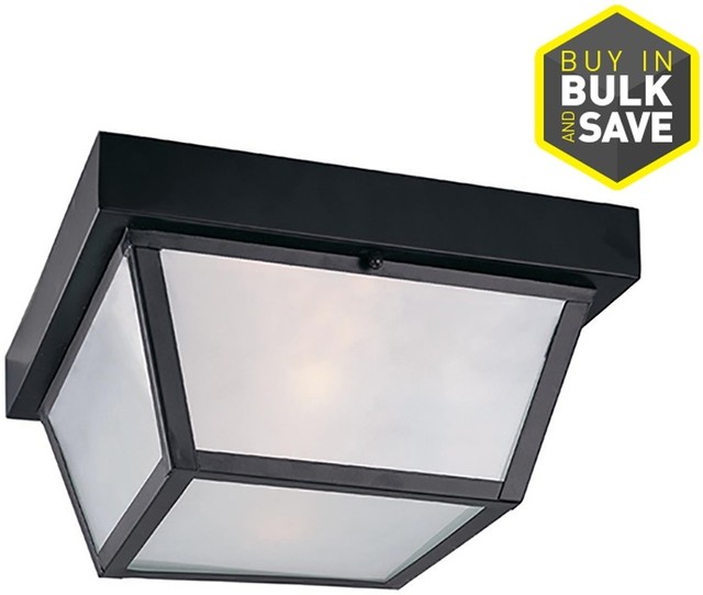 Portfolio 10 37 In W Black Outdoor Flush Mount Light Portfolio 10 37 In W Black Outdoor Flush Mount Light