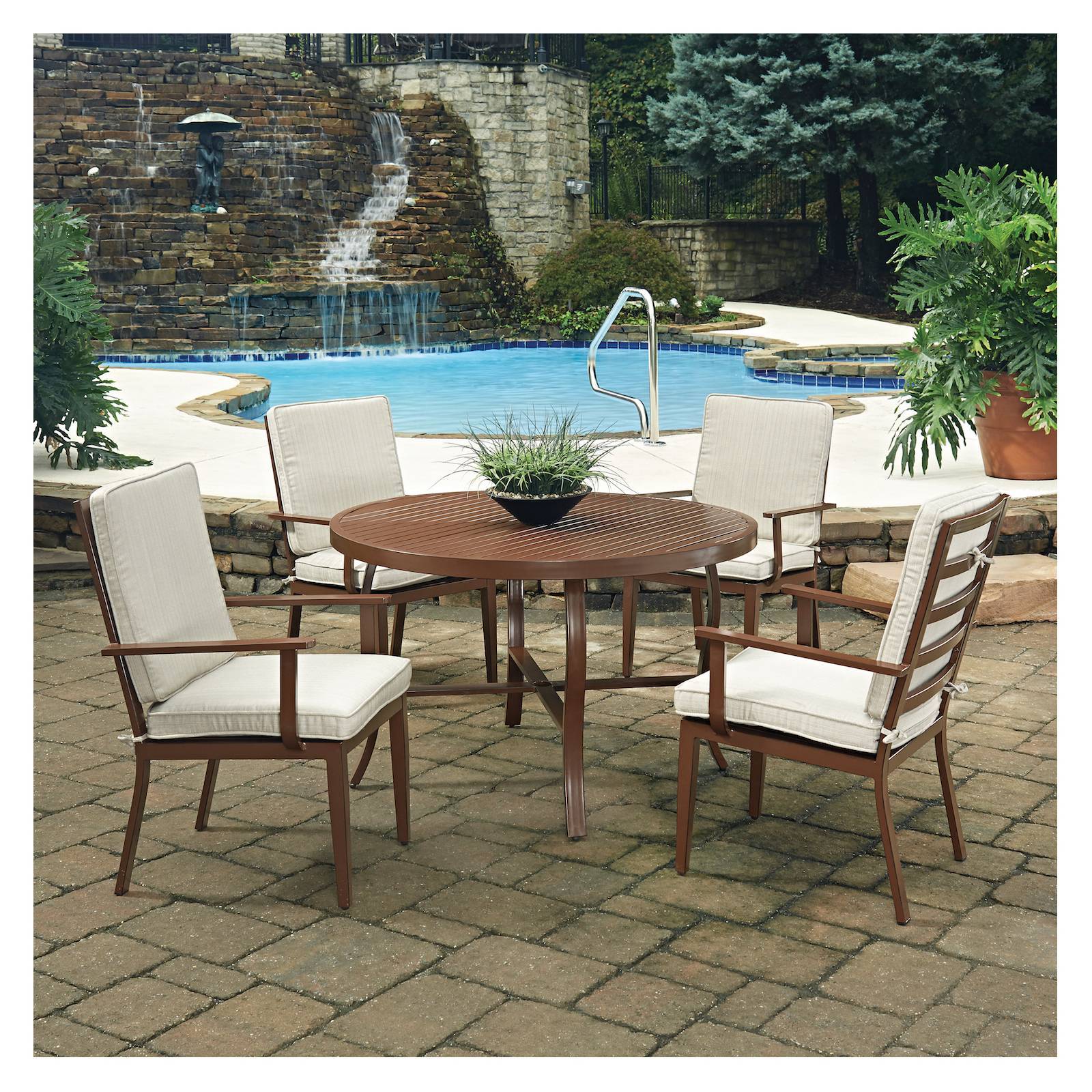 Key West 5 Pc Round Outdoor Dining Table 4 Chairs By Home Styles Picture 1 Of 2