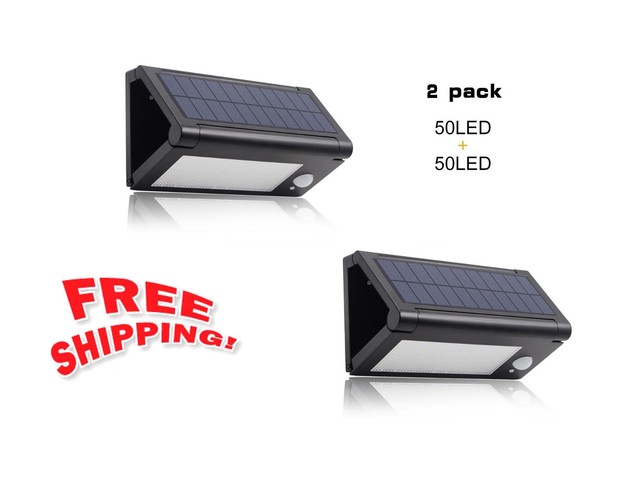 Innogear Solar Gutter Lights Wall Sconces With Mounting Pole Outdoor 2 Pcs Led Street Solar Power Lights Wall Outdoor Waterproof Motion Sensor New