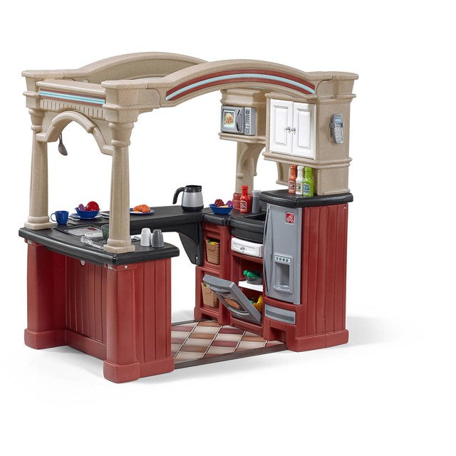 Step2 Grand Walk In Kitchen Playset Kids Pretend Play Cooking Grand Walk In Play Deluxe Kitchen Kids Cottage Playhouse Step 2 New
