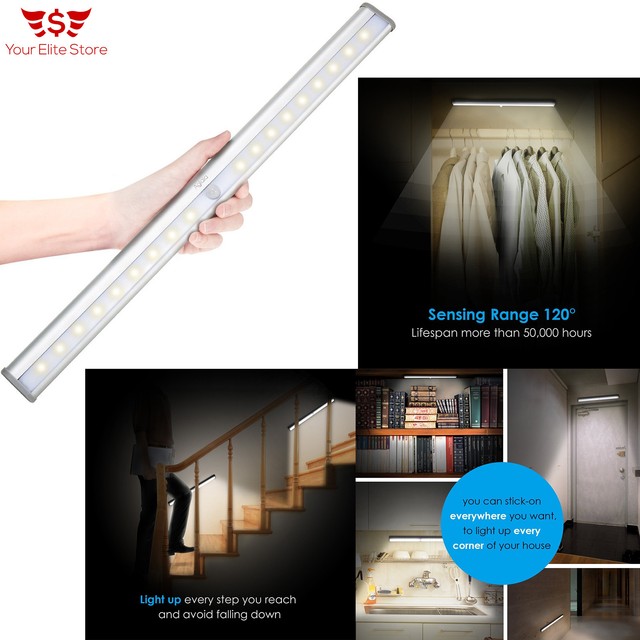Closet Light 20 Leds With Motion Sensor Stick On Lights Magnetic Night Closet Light Motion Sensing Sensor 20 Leds Magnetic Strip Rechargeable