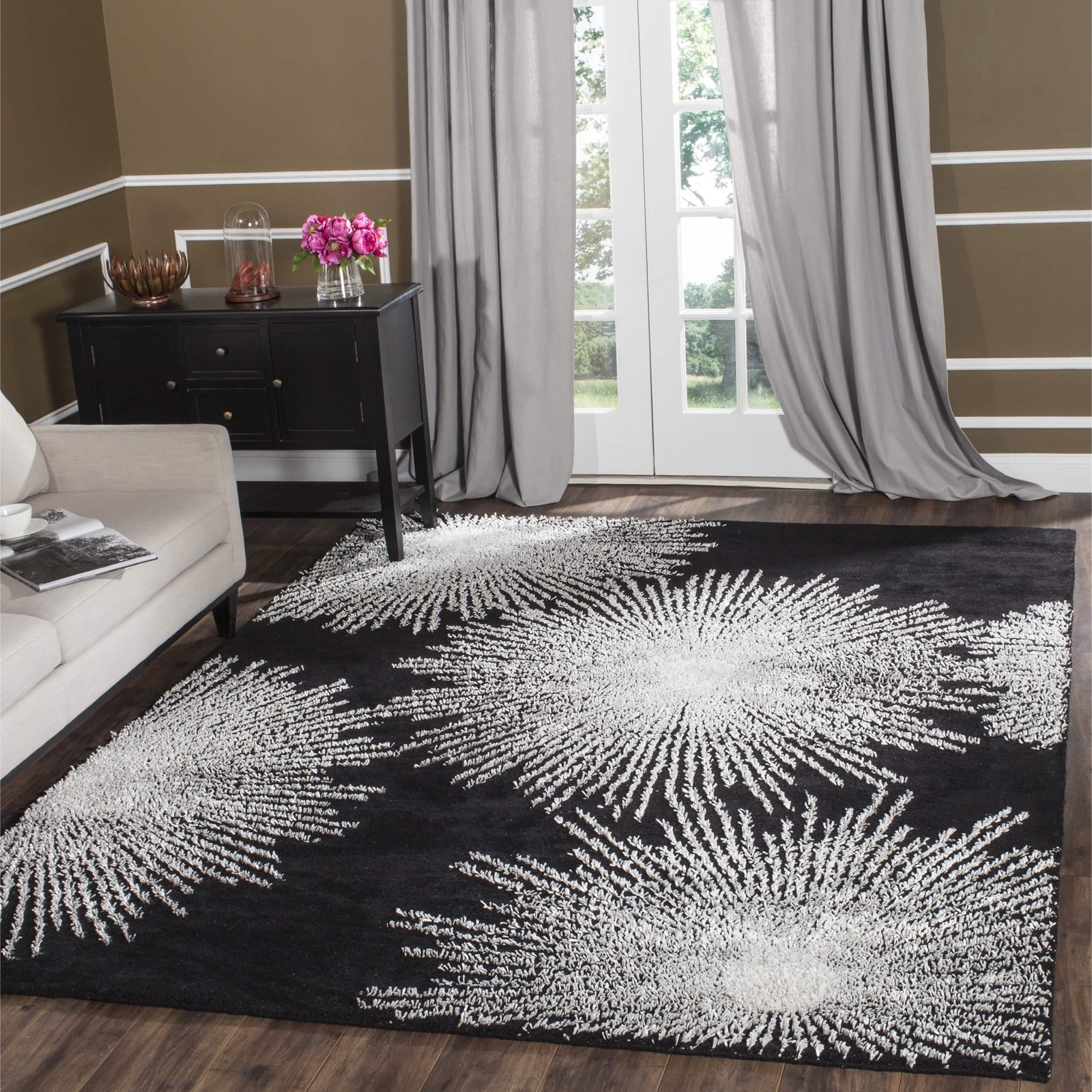 Safavieh Soho Collection Soh712d Handmade Black And White Wool Picture 1 Of 5